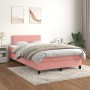 Cama box spring con colchón terciopelo rosa 120x200 cm de , Camas y somieres - Ref: Foro24-3141238, Precio: 382,23 €, Descuen...