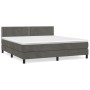 Cama box spring con colchón terciopelo gris oscuro 160x200 cm de , Camas y somieres - Ref: Foro24-3141252, Precio: 472,52 €, ...