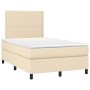 Cama box spring con colchón tela color crema 120x200 cm de , Camas y somieres - Ref: Foro24-3141686, Precio: 411,87 €, Descue...
