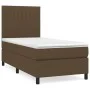 Box spring bed with dark brown fabric mattress 100x200 cm by , Beds and slatted bases - Ref: Foro24-3141916, Price: 354,06 €,...