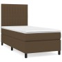 Cama box spring con colchón tela marrón oscuro 100x200 cm de , Camas y somieres - Ref: Foro24-3141916, Precio: 352,73 €, Desc...