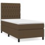 Cama box spring con colchón tela marrón oscuro 100x200 cm de , Camas y somieres - Ref: Foro24-3141996, Precio: 383,06 €, Desc...
