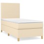 Cama box spring con colchón tela color crema 80x200 cm de , Camas y somieres - Ref: Foro24-3142134, Precio: 328,76 €, Descuen...