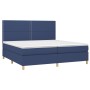 Cama box spring con colchón tela azul 200x200 cm de , Camas y somieres - Ref: Foro24-3142287, Precio: 621,69 €, Descuento: %