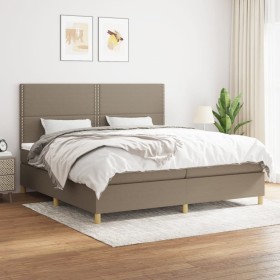 Cama box spring con colchón tela gris taupe 200x200 cm de , Camas y somieres - Ref: Foro24-3142285, Precio: 687,74 €, Descuen...