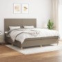 Cama box spring con colchón tela gris taupe 200x200 cm de , Camas y somieres - Ref: Foro24-3142285, Precio: 687,74 €, Descuen...