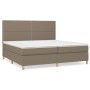 Cama box spring con colchón tela gris taupe 200x200 cm de , Camas y somieres - Ref: Foro24-3142285, Precio: 687,74 €, Descuen...