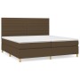 Cama box spring con colchón tela marrón oscuro 200x200 cm de , Camas y somieres - Ref: Foro24-3142444, Precio: 655,18 €, Desc...