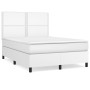 Cama box spring con colchón cuero sintético blanco 140x190 cm de , Camas y somieres - Ref: Foro24-3142780, Precio: 536,31 €, ...