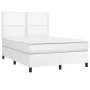 Cama box spring con colchón cuero sintético blanco 140x190 cm de , Camas y somieres - Ref: Foro24-3142780, Precio: 536,31 €, ...