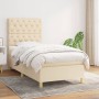 Cama box spring con colchón tela color crema 80x200 cm de , Camas y somieres - Ref: Foro24-3142534, Precio: 351,36 €, Descuen...