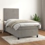 Cama box spring con colchón terciopelo gris claro 80x200 cm de , Camas y somieres - Ref: Foro24-3142929, Precio: 311,32 €, De...