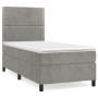 Cama box spring con colchón terciopelo gris claro 80x200 cm de , Camas y somieres - Ref: Foro24-3142929, Precio: 311,32 €, De...