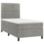 Cama box spring con colchón terciopelo gris claro 80x200 cm de , Camas y somieres - Ref: Foro24-3142929, Precio: 311,32 €, De...