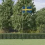Mástil y bandera de Suecia aluminio 5,55 m de , Banderas y mangas de viento - Ref: Foro24-3147142, Precio: 53,89 €, Descuento: %