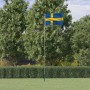Mástil y bandera de Suecia aluminio 5,55 m de , Banderas y mangas de viento - Ref: Foro24-3147142, Precio: 66,48 €, Descuento: %