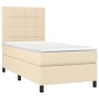 Cama box spring con colchón tela color crema 80x200 cm de , Camas y somieres - Ref: Foro24-3141734, Precio: 315,30 €, Descuen...