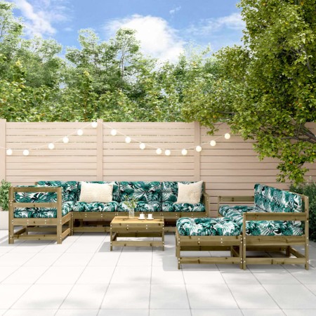Juego de muebles de jardín 10 pzas madera de pino impregnada de , Conjuntos de jardín - Ref: Foro24-3186577, Precio: 548,49 €...