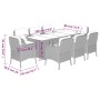 Set comedor de jardín 9 pzas con cojines ratán sintético beige en Conjuntos de jardín | Comprar online en Foru.es