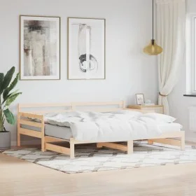Sofá cama nido madera maciza de pino 90x200 cm de , Camas y somieres - Ref: Foro24-836147, Precio: 155,53 €, Descuento: %