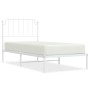 Estructura de cama de metal con cabecero blanco 90x200 cm de , Camas y somieres - Ref: Foro24-373929, Precio: 63,66 €, Descue...