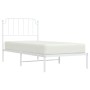 Estructura de cama de metal con cabecero blanco 90x200 cm de , Camas y somieres - Ref: Foro24-373929, Precio: 63,66 €, Descue...