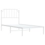 Estructura de cama de metal con cabecero blanco 90x200 cm de , Camas y somieres - Ref: Foro24-373929, Precio: 63,66 €, Descue...