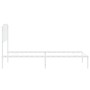 Estructura de cama de metal con cabecero blanco 90x200 cm de , Camas y somieres - Ref: Foro24-373929, Precio: 63,66 €, Descue...