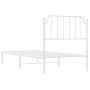 Estructura de cama de metal con cabecero blanco 90x200 cm de , Camas y somieres - Ref: Foro24-373929, Precio: 63,66 €, Descue...