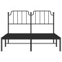 Estructura de cama con cabecero metal negro 135x190 cm de , Camas y somieres - Ref: Foro24-373886, Precio: 94,26 €, Descuento: %