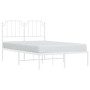 Estructura de cama de metal con cabecero blanca 120x200 cm de , Camas y somieres - Ref: Foro24-373934, Precio: 85,33 €, Descu...