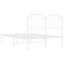 Estructura de cama de metal con cabecero blanca 120x200 cm de , Camas y somieres - Ref: Foro24-373934, Precio: 85,33 €, Descu...