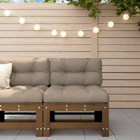 Sofá central de madera maciza de pino marrón miel de , Sofás modulares de exterior - Ref: Foro24-825614, Precio: 58,85 €, Des...