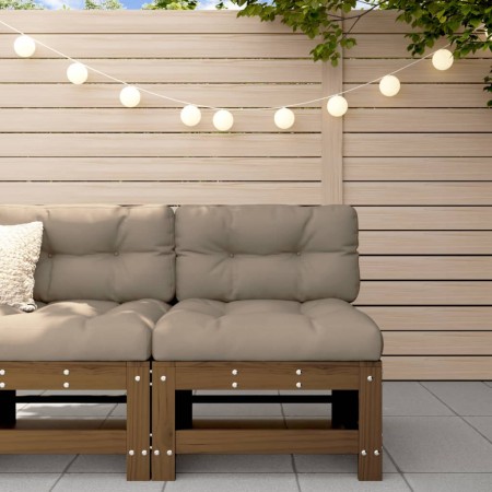 Sofá central de madera maciza de pino marrón miel de , Sofás modulares de exterior - Ref: Foro24-825614, Precio: 58,85 €, Des...