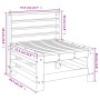 Sofá central de madera maciza de pino marrón miel de , Sofás modulares de exterior - Ref: Foro24-825614, Precio: 58,85 €, Des...