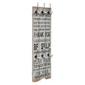 THANK YOU wall coat rack with 6 hooks 120x40 cm by vidaXL, Hat and coat racks - Ref: Foro24-245850, Price: 54,91 €, Discount: %