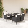 Set de muebles jardín 5 pzas con cojines ratán sintético negro en Conjuntos de jardín | Comprar online en Foru.es