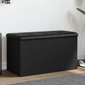 Schwarze Aufbewahrungsbank aus Holzwerkstoff, 82 x 42 x 45 cm von , Bänke für Hallen und Lager - Ref: Foro24-835048, Preis: 7...