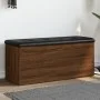 Brown oak engineered wood storage bench 102x42x45cm by , Benches for halls and storage - Ref: Foro24-835060, Price: 105,35 €,...
