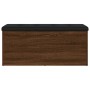 Banco con almacenaje madera ingeniería roble marrón 102x42x45cm de , Bancos para recibidores y almacenamiento - Ref: Foro24-8...