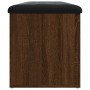 Banco con almacenaje madera ingeniería roble marrón 102x42x45cm de , Bancos para recibidores y almacenamiento - Ref: Foro24-8...
