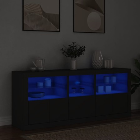 Aparador con luces LED negro 162x37x67 cm de , Aparadores - Ref: Foro24-3208996, Precio: 209,84 €, Descuento: %