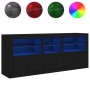 Aparador con luces LED negro 162x37x67 cm de , Aparadores - Ref: Foro24-3208996, Precio: 209,84 €, Descuento: %