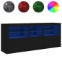 Aparador con luces LED negro 162x37x67 cm de , Aparadores - Ref: Foro24-3208996, Precio: 201,38 €, Descuento: %