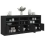 Aparador con luces LED negro 162x37x67 cm de , Aparadores - Ref: Foro24-3208996, Precio: 201,38 €, Descuento: %