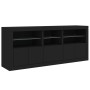Aparador con luces LED negro 162x37x67 cm de , Aparadores - Ref: Foro24-3208996, Precio: 209,84 €, Descuento: %
