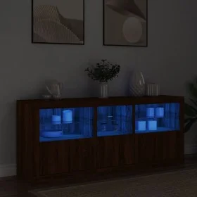 Sideboard with LED lights brown oak 162x37x67 cm by , Sideboards - Ref: Foro24-3209001, Price: 216,72 €, Discount: %