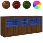 Sideboard with LED lights brown oak 162x37x67 cm by , Sideboards - Ref: Foro24-3209001, Price: 216,72 €, Discount: %