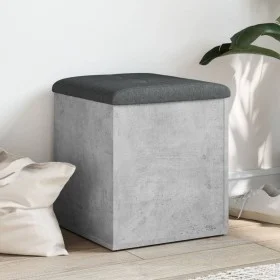 Banco con almacenaje madera ingeniería gris hormigón 42x42x45cm de , Bancos para recibidores y almacenamiento - Ref: Foro24-8...