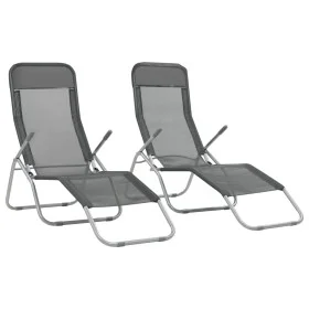 Folding sun loungers 2 units anthracite gray textilene by vidaXL, Loungers - Ref: Foro24-44340, Price: 125,96 €, Discount: %